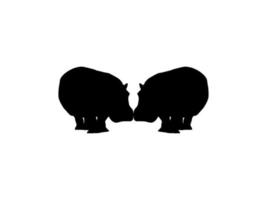 paire de le hippopotame, hippopotame amphibie. silhouette pour logo, art illustration, icône, symbole, pictogramme ou graphique conception élément. vecteur illustration