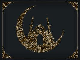 cadre fond ornemental ramadan eid mubarak modèle de carte de voeux vecteur