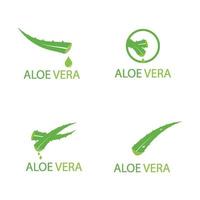 logo icône aloe vera vecteur