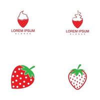 vecteur de logo et symbole de fraise