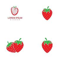 vecteur de logo et symbole de fraise