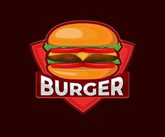délicieux logo vectoriel de hamburgers chauds avec lettrage. Fast food . vecteur