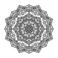 main tiré circulaire floral mandala modèle pour henné, Mehndi, tatouage, décoration. décoratif ornement dans ethnique Oriental style. contour griffonnage main dessiner vecteur anti stress