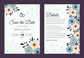 modèle d'invitation de mariage vecteur