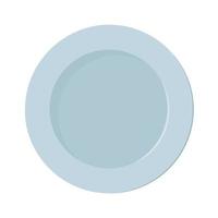 gros bleu rond vide assiette vecteur