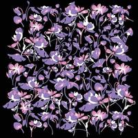 exotique violet fleurs graphique éléments vecteur
