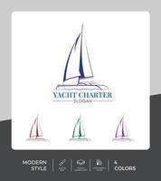ligne minimaliste yacht logo vecteur