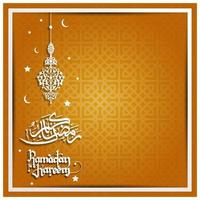 ramadan kareem salutation fond illustration islamique vector design avec lanternes brillantes et calligraphie arabe