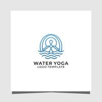 l'eau yoga prime logo conception modèle vecteur