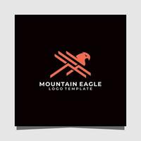 monogramme Montagne Aigle prime logo conception modèle vecteur