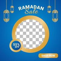 modèle élégant de médias sociaux de luxe vente ramadan. vecteur