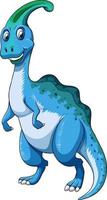 un personnage de dessin animé de dinosaure parasaurus vecteur