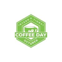 international journée café logo plat conception Contexte vecteur