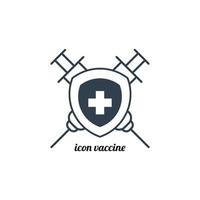 icône de vaccin médical. modèle de symbole de seringue médicale pour la collection de logos de conception graphique et web. illustration vectorielle vecteur