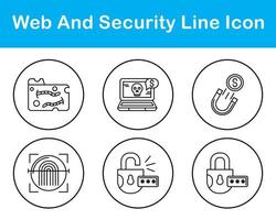 la toile et Sécurité vecteur icône ensemble