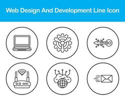 la toile conception et développement vecteur icône ensemble