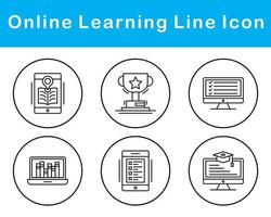 en ligne apprentissage vecteur icône ensemble