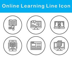 en ligne apprentissage vecteur icône ensemble