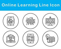 en ligne apprentissage vecteur icône ensemble