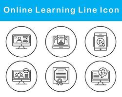 en ligne apprentissage vecteur icône ensemble