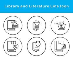 bibliothèque et Littérature vecteur icône ensemble