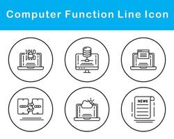 ordinateur une fonction vecteur icône ensemble