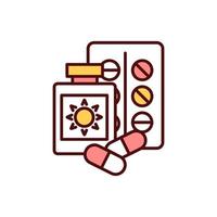 icône de couleur rgb médicaments sensibilisants au soleil vecteur
