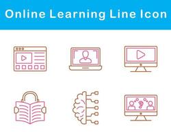 en ligne apprentissage vecteur icône ensemble