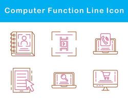 ordinateur une fonction vecteur icône ensemble