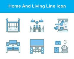 Accueil et vivant vecteur icône ensemble