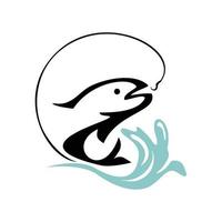 modèle de logo de poisson. icône, signe et symbole de fruits de mer. utilisation parfaite pour la pêche, entreprise de restauration. vecteur