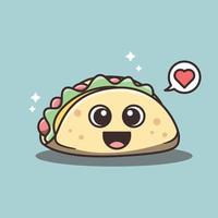 mignonne taco nourriture vecteur dessin animé illustration