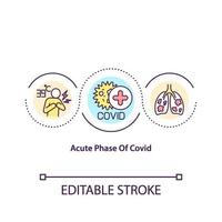 phase aiguë de l & # 39; icône du concept covid vecteur