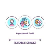 icône de concept de covid asymptomatique vecteur