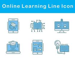 en ligne apprentissage vecteur icône ensemble