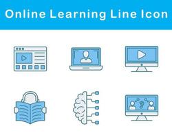 en ligne apprentissage vecteur icône ensemble