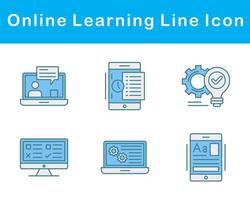 en ligne apprentissage vecteur icône ensemble