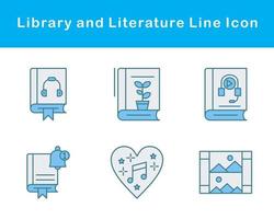 bibliothèque et Littérature vecteur icône ensemble