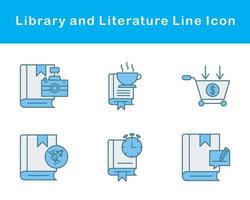 bibliothèque et Littérature vecteur icône ensemble