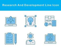 recherche et développement vecteur icône ensemble