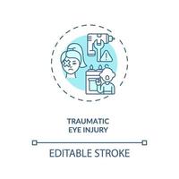 icône de concept de blessure oculaire traumatique vecteur