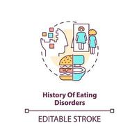 histoire de l & # 39; icône de concept de troubles de l & # 39; alimentation vecteur