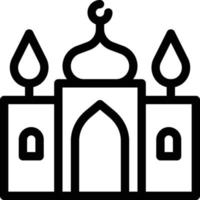 illustration vectorielle de mosquée sur un fond. symboles de qualité premium. icônes vectorielles pour le concept et la conception graphique. vecteur