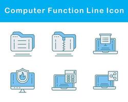 ordinateur une fonction vecteur icône ensemble