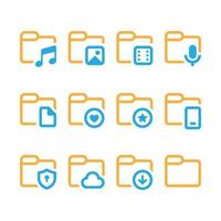 Dossiers icône. pack de des dossiers et Dossiers symbole panneaux, vecteur illustration
