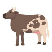 marron vache icône dessin animé vecteur. ferme animal vecteur