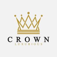 couronne logo vecteur modèle, linéaire couronne Icônes. Royal, luxe symbole. roi, reine abstrait géométrique logo.