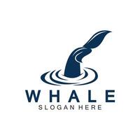 baleine queue logo vecteur illustration conception. baleine queue graphique icône