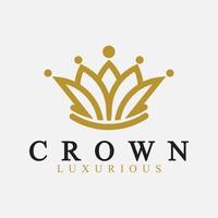 couronne logo vecteur modèle, linéaire couronne Icônes. Royal, luxe symbole. roi, reine abstrait géométrique logo.