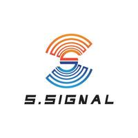 s lettre pour signal Wifi lien logo conception concept sur blanc Contexte vecteur